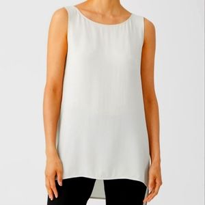 Eileen Fisher Bateau neck long shell tank in Bone